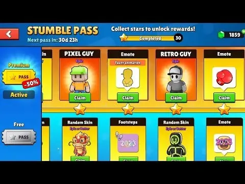 how to get free stumble pass